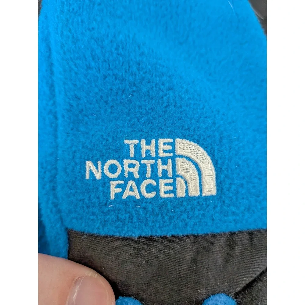 The North Face Youth Etip Fleece Gloves Blue Black Touchscreen Size Small